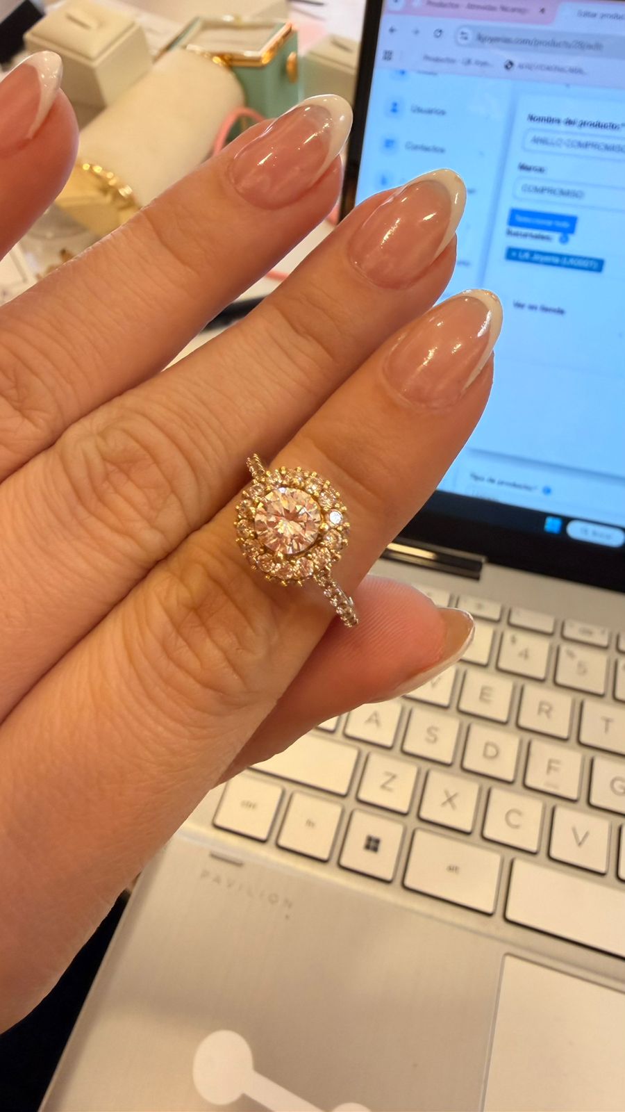 DUMMY - ANILLO COMPROMISO 14K 3G T/7